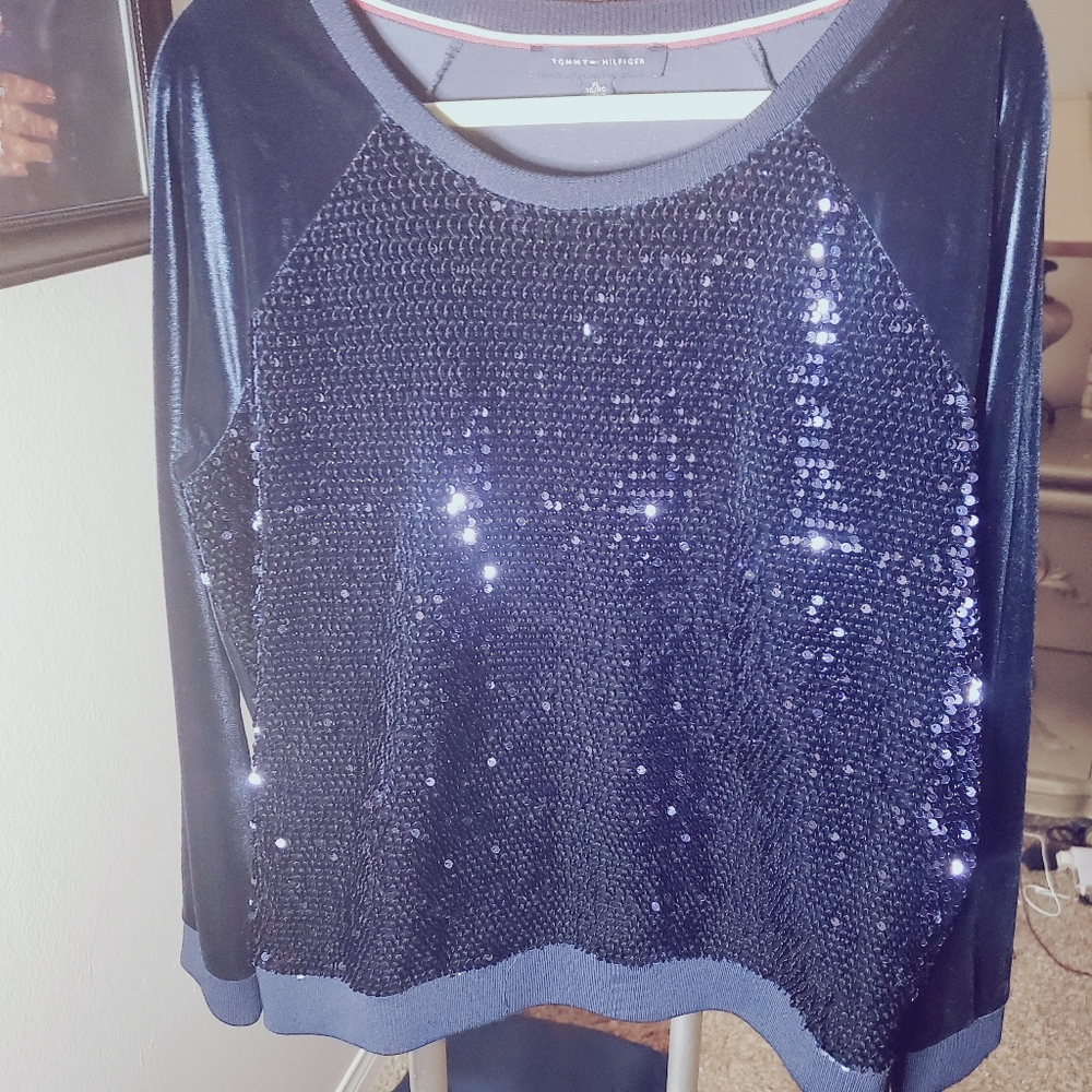 Velvet Sequin Sweatshirt
